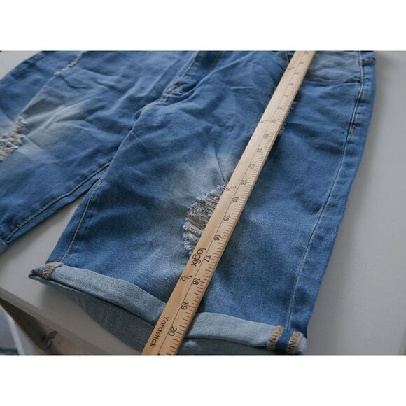 Blue Faded Denim Bermuda Shorts M - Picture 6 of 10